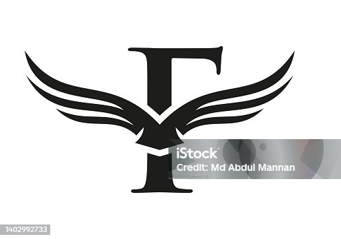 istock Letter F Wing Logo Design. Initial Flying Wing F Letter Logo. Letter F Wings Symbol Concept 1402992733