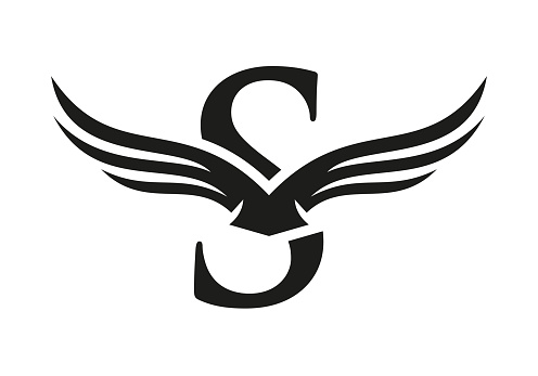 Letter S Wing Logo Design. Initial Flying Wing S Letter Logo. Letter S Wings Symbol Concept
