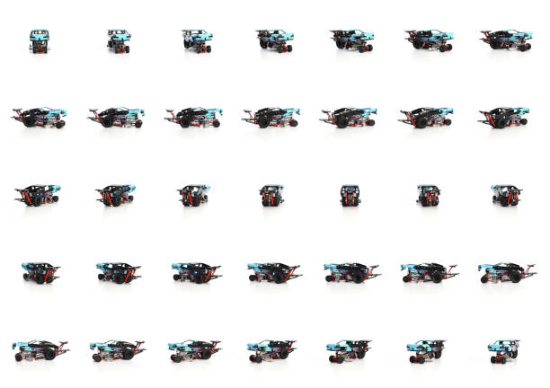 Self-assembled blue off-road vehicle model unique upgrade with many details, can use as ornament.
