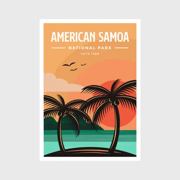 Vector illustration of American Samoa National Park poster vector illustration design