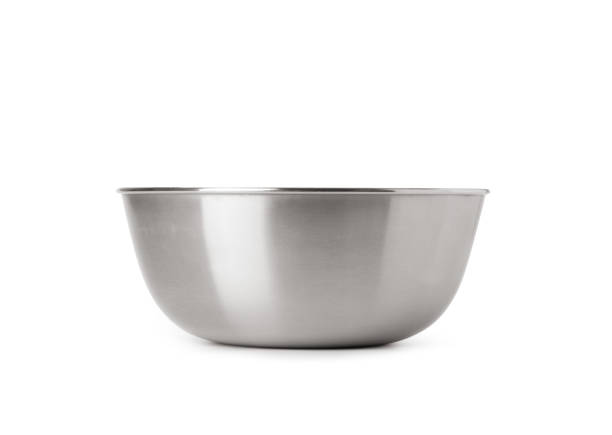 stainless steel bowl - mixing bowl imagens e fotografias de stock