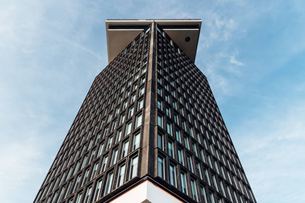 Luxury building on the Amstel river in Amsterdam