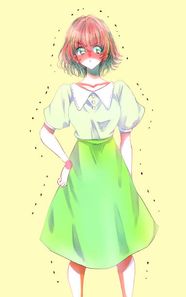 istock Illustration of a cute standing woman 1403012500