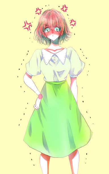 istock Illustration of a cute standing woman 1403012509