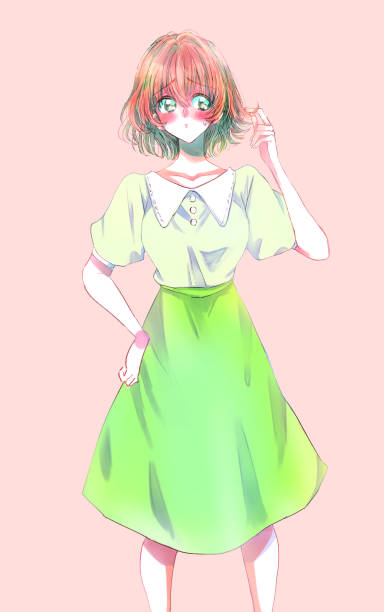 istock Illustration of a cute standing woman 1403012514