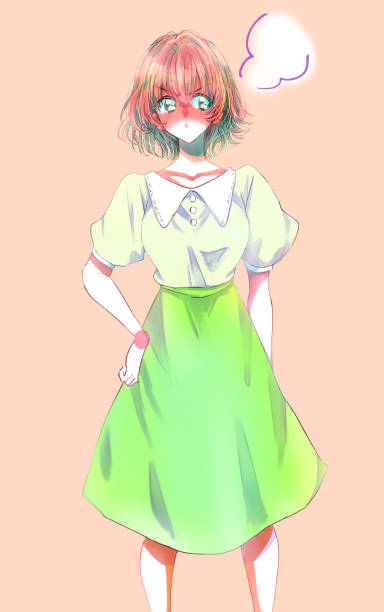 istock Illustration of a cute standing woman 1403012518