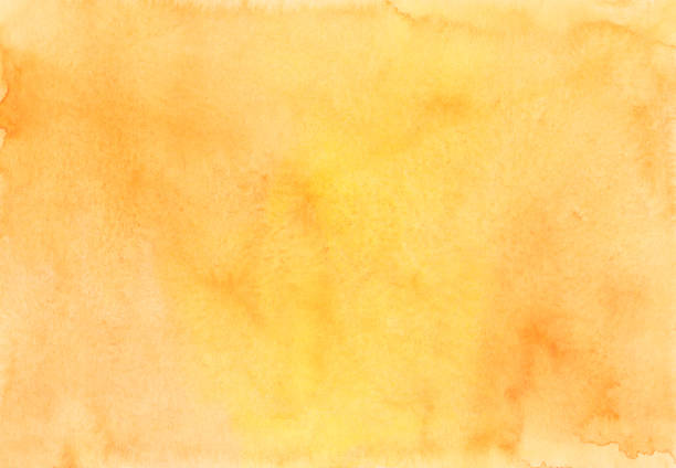 istock Bright orange and yellow watercolor background texture, hand painted. Artistic backdrop, stains on paper. Aquarelle painting wallpaper. 1403012689
