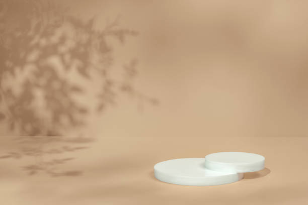 istock scene with circle podium on beige background and shadows 1403014633