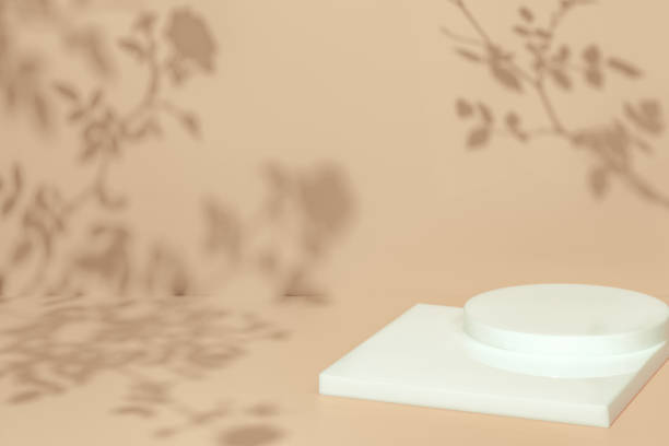 istock scene with geometric podium on beige background and shadows 1403014874