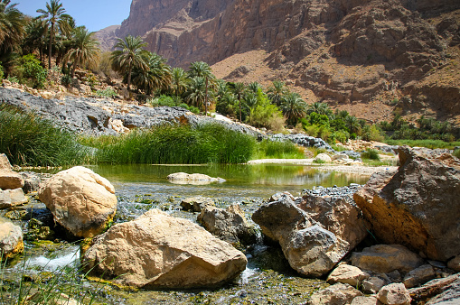 Rain water reservoir in the Oman