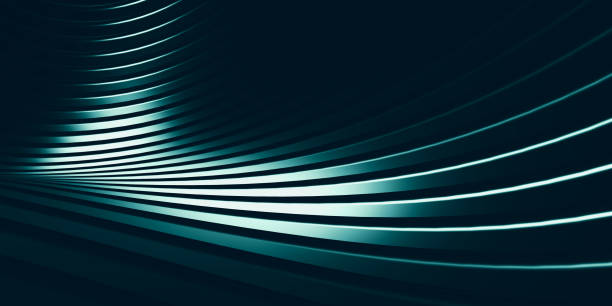 istock Parallel lines curves distorted shapes plastic tube surface modern abstract 3d illustration 1403018526