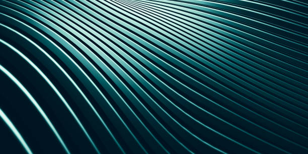 istock Parallel lines curves distorted shapes plastic tube surface modern abstract 3d illustration 1403018574