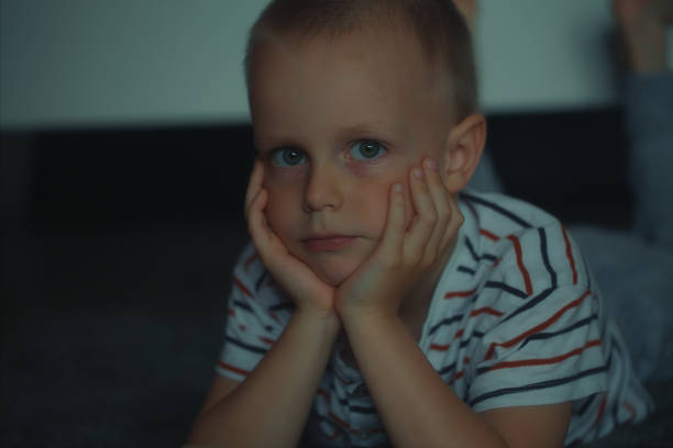 istock Boy is playing a jenga game at home. 1403024824