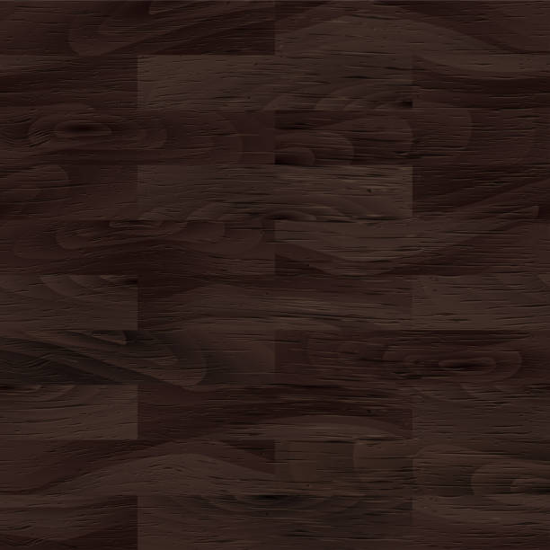 사실적인 블랙 우드 질감 이음새가 없는 패턴. 나무 판자, 보드, 천연 짙은 갈색 바닥 또는 벽은 질감을 반복합니다. 인테리어 디자인, 장식, 사진 배경을위한 벡터 인쇄. - table nature brown backgrounds stock illustrations