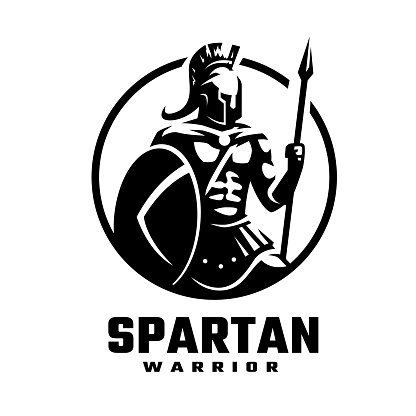 Spartan warrior with weapons and armor, .