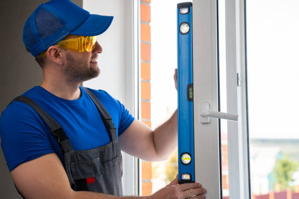 istock Man closes window for checking satisfactory state of handle 1403026219
