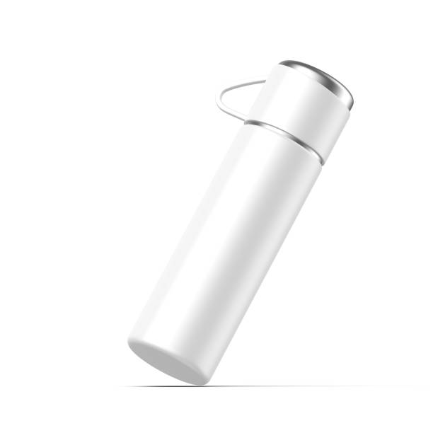 istock Blank thermos insulated vacuum stainless steel beverage bottle mockup template. 3d render illustration. 1403028197