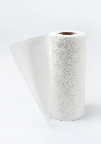 istock Paper towel roll on the white background 1403029342