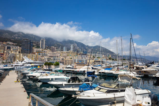 Monte Carlo, Monaco - May 25, 2014: The circuit of Monaco host every year the Formula One Monaco Grand Prix and every two years the Grand Prix Historique on the city streets and racing cars passing on the streets.