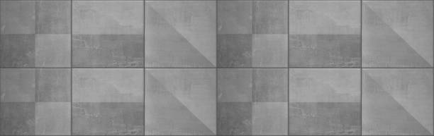 istock Gray grey stone concrete cement ceramic mosaic tile mirror, tiles wall or floor texture background banner panorama, with square, rectangle, triangle print 1403032826