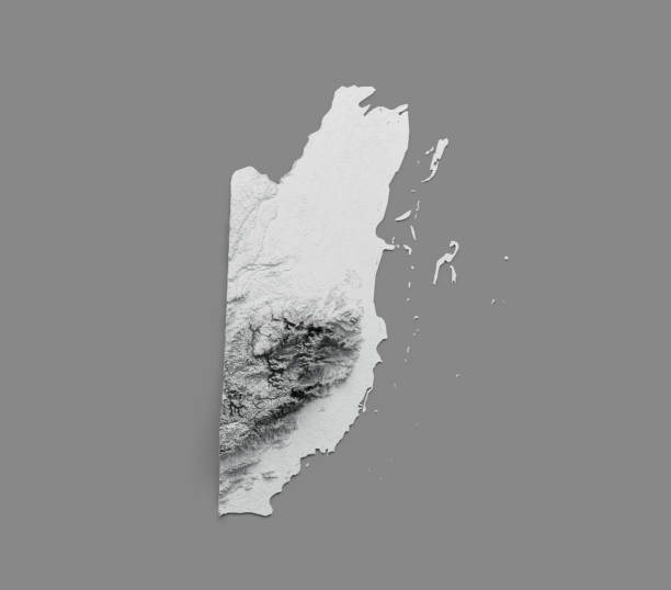 istock Belize Map Belize Flag Shaded relief Color Height map on white Background 3d illustration 1403033339