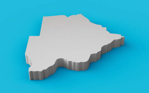 istock Botswana 3D map Geography Cartography and topology Sea Blue surface 3D illustration 1403033431