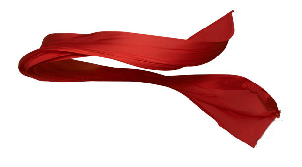 istock Flying piece of coloured cloth texture isolated on white background. 1403035130