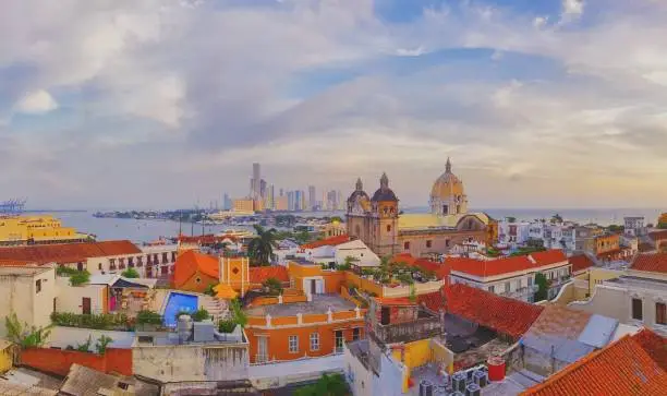 Panoramic rooftop views of Cartagena from the Movich hotel