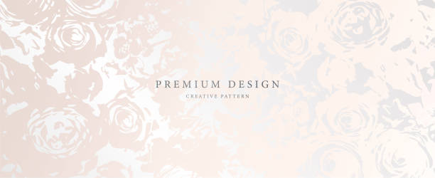 추상적인 핑크 로즈 패턴의 꽃 배경 디자인 - wedding invitation rose flower floral pattern stock illustrations