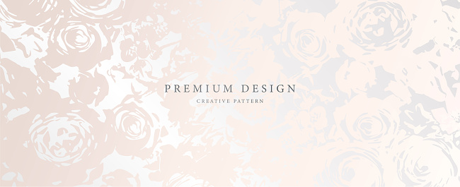 Elegant vector horizontal template for wedding invite, spa voucher template, flyer, gift certificate. Flourish minimalism