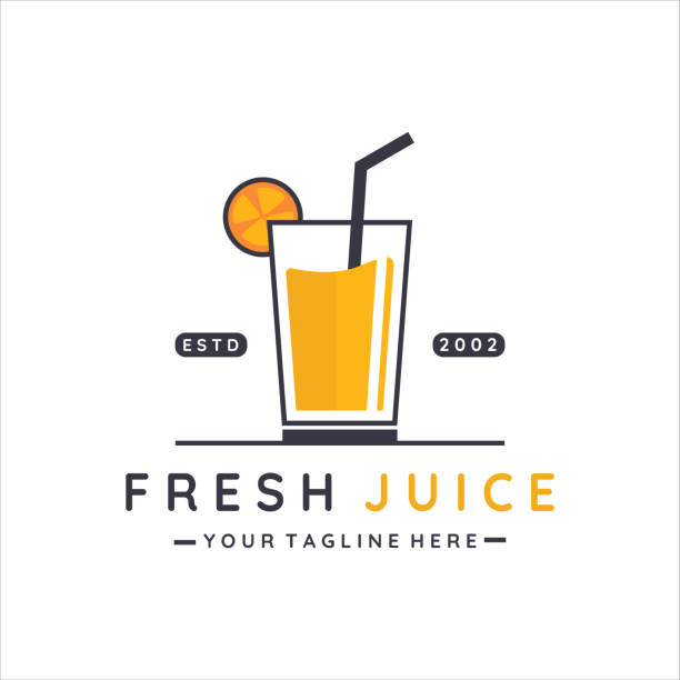 projekt ikony szablonu ilustracji wektorowej logo świeżego soku. koncepcja logo ikony napoju pomarańczowego smoothie dla baru biznesowego lub kawiarni - healthy eating food and drink nutrition label food stock illustrations