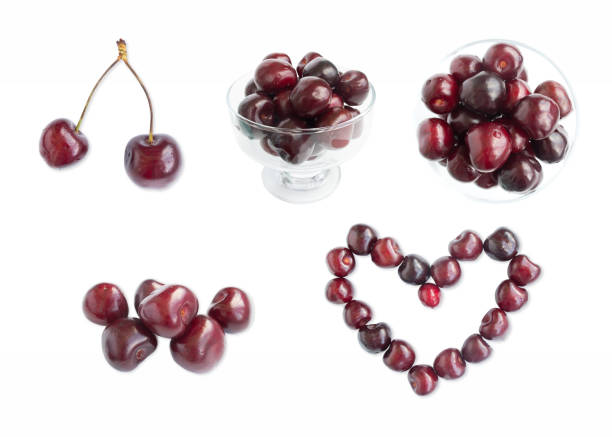 Cherry isolated. Cherry on white background. With clipping path.