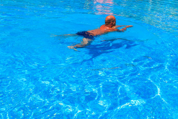 istock Handsome man relaxing in the swimming pool 1403043201