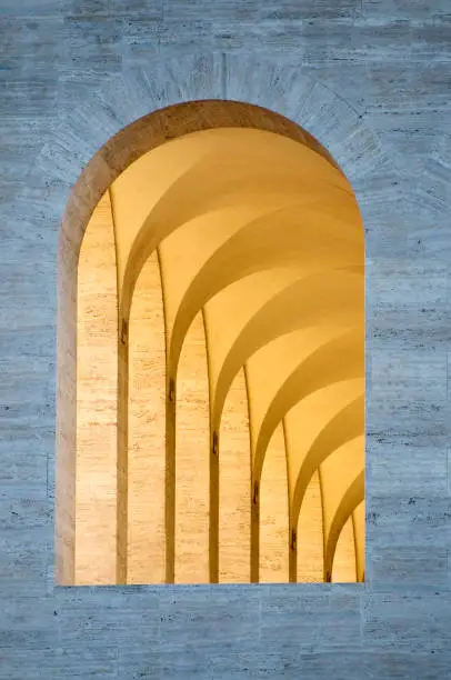 Detail of Palazzo della civiltà romana, Rome Italy