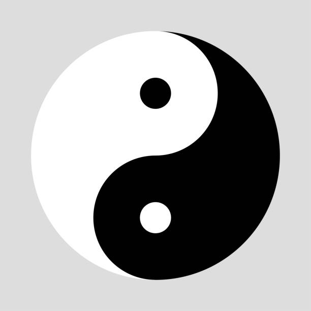 yin und yang-symbol - taoismus stock-grafiken, -clipart, -cartoons und -symbole