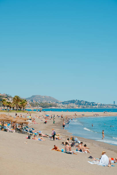 Malagueta is the most popular beach in Malaga, Spain