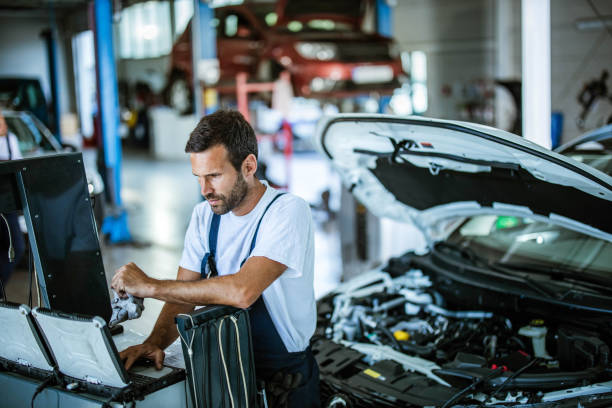 istock Car diagnostics in a repair shop! 1403051877