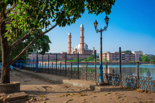 taj ul masajid, bhopal, madhya pradesh, índia. - bhopal - fotografias e filmes do acervo