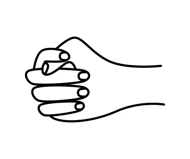 Vector illustration of Hand gesture not give, mine or fig to you. vector illustration isolated white.