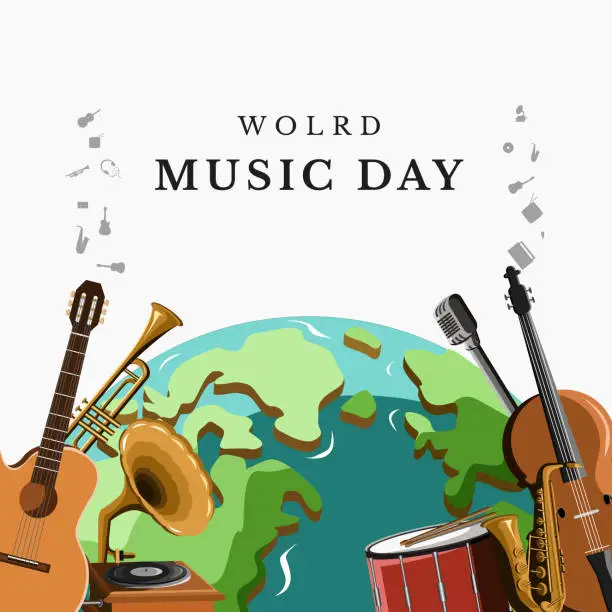 Vector illustration of World music day vector illustration