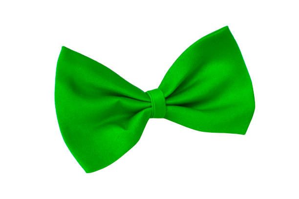istock Green bow tie clothing accessory isolated on the white background 1403060430