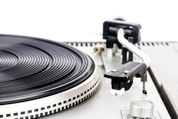 istock Close up of vintage turntable vinyl record player 1403062042