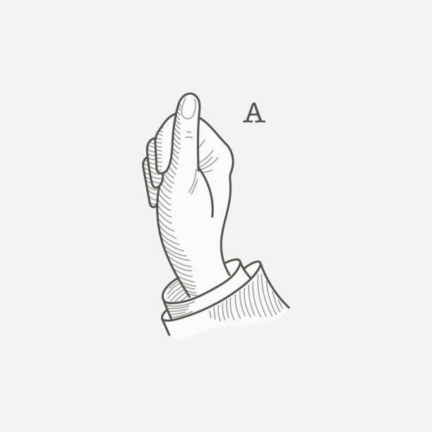 logo literowe w alfabecie głuchoniemego gestu dłoni. - sign language american sign language human hand deaf stock illustrations