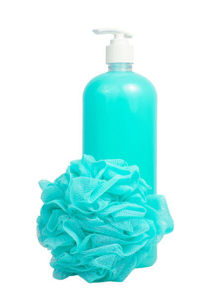 bath cosmetics on a terry towel top view