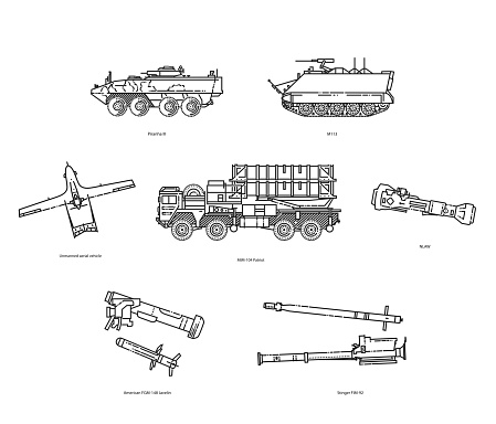 Military heavy vehicle and special transport for the war isolated object vector illustration