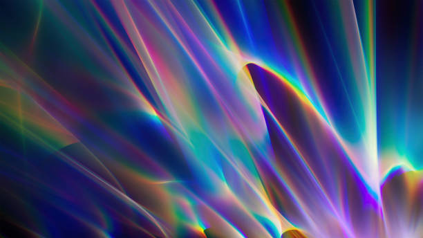 3d rendering, abstract caustic background. photographic overlay effect - prism spectrum laser rainbow imagens e fotografias de stock
