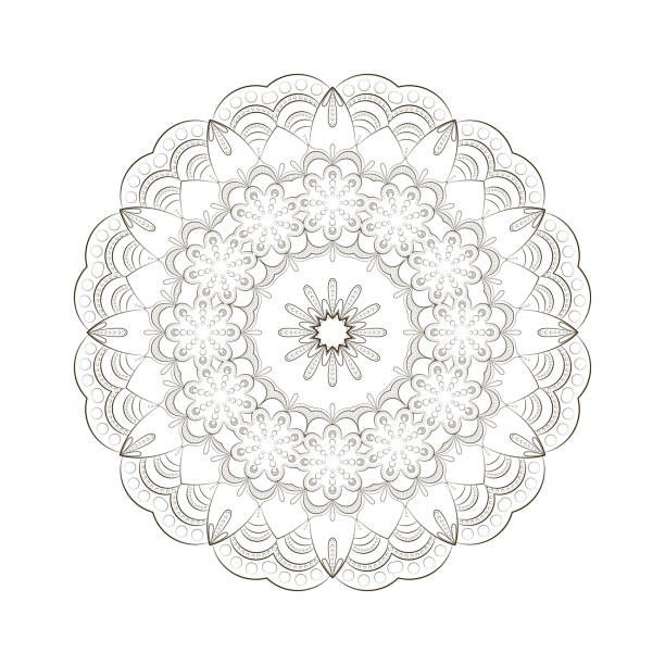 istock Round mandala for Design Coloring book page antistress 1403068006