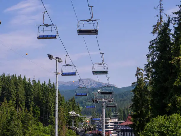 Photo of the cable car in Bukovel in summer