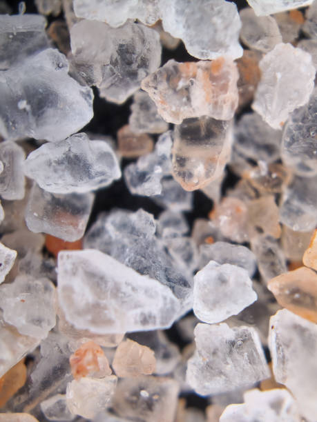 istock Macro Microscopic view of pink salt crystals 1403069550