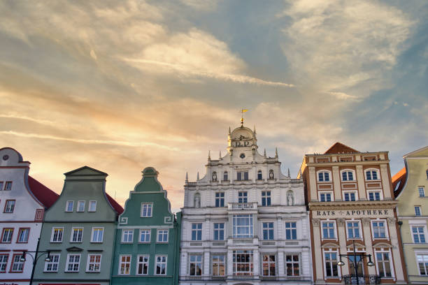 Rostock Rostock, Germany - January 15, 2020: center of Rostock. Old city of Rostock in Germany rostock photos stock pictures, royalty-free photos & images